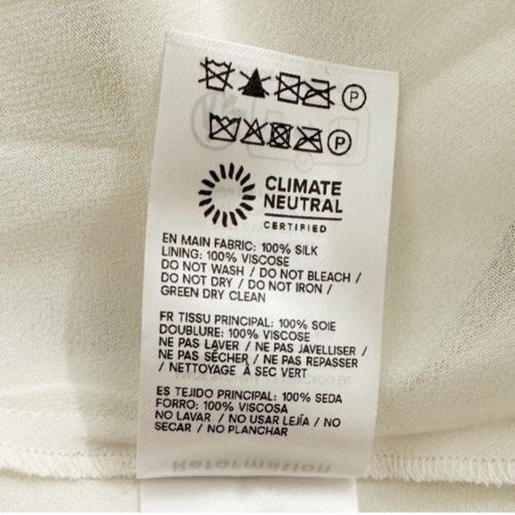 NWT Reformation Ronda One ShoulderAsymmetrical Neckline Silk Dress Ivory Sz 8 - Picture 14 of 16